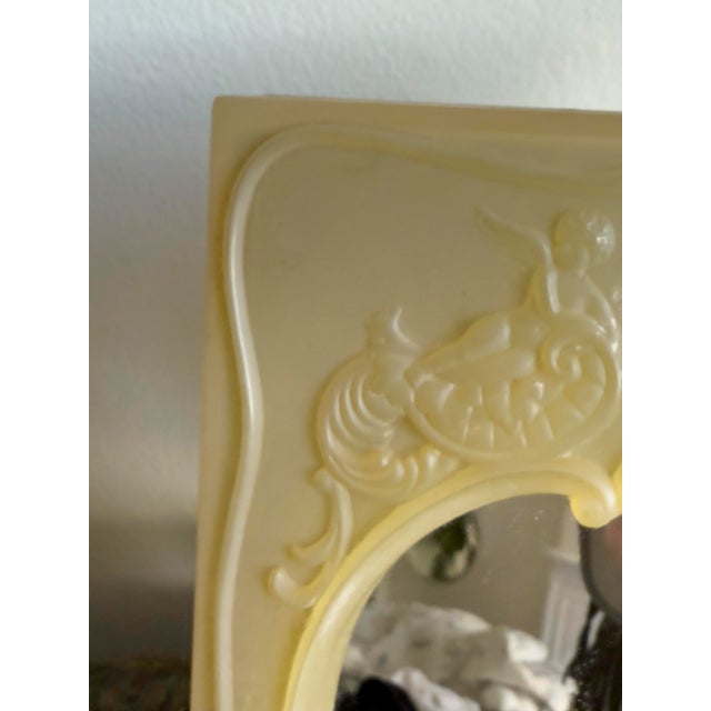 1950s Vintage Rococo Revival Cherub Resin Table Mirror For Sale - Image 12 of 13