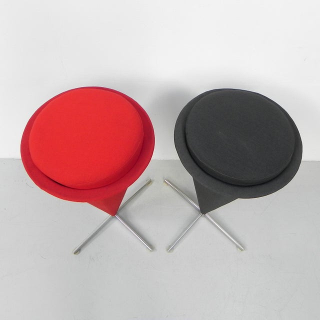 1960s Vintage Cone Stools by Verner Panton for Plus-Linje, 1960s, Set of 2 For Sale - Image 5 of 18