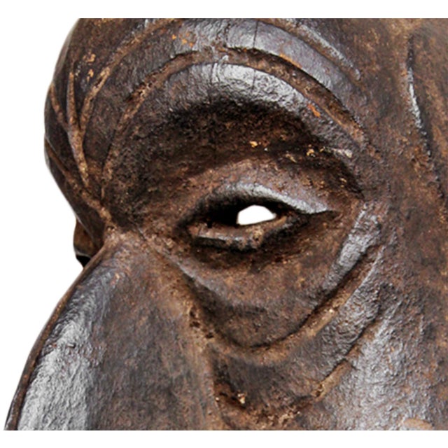 Tribal Vintage Congo Hemba Tribal Mask / Sculptural Wall Object For Sale - Image 3 of 3