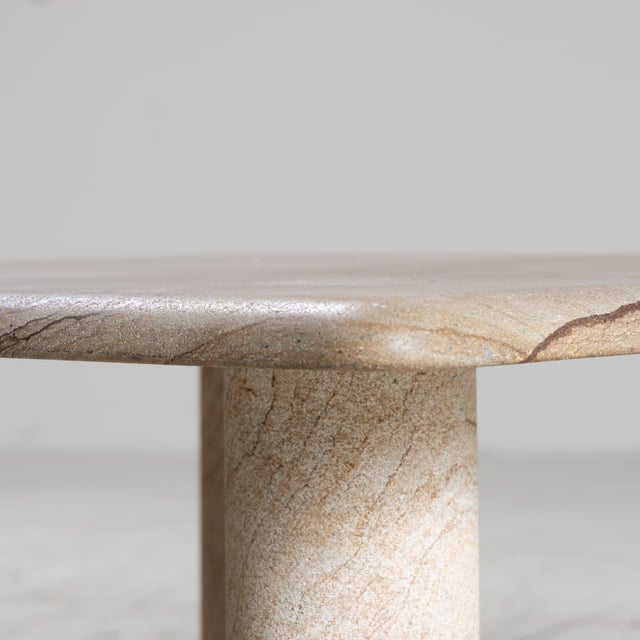 Golden Stone Tables with Interlocking Legs, 1970s, Set of 3 For Sale - Image 6 of 18