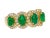 Contemporary 2.29 Carat Oval Cut Emerald and Diamond Wedding Band in 18K Gold For Sale - Image 3 of 10