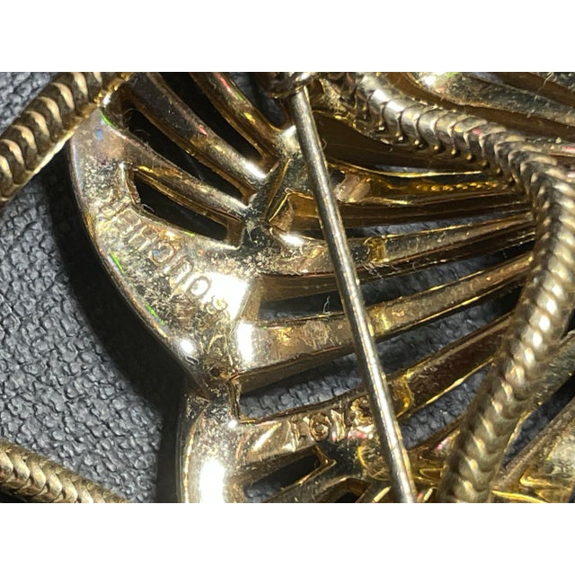 1950s Marcel Boucher Mid-Century Modern Openwork Pierced Ribs Radiating Atomic Sunburst Convertible Brooch Pendant For Sale - Image 5 of 8