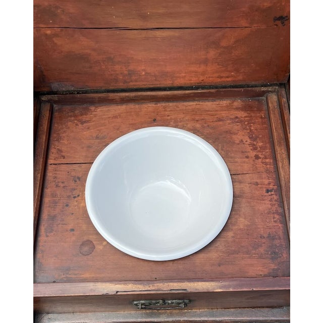 Red Antique English Bed Steps, Commode. Side Table For Sale - Image 8 of 15