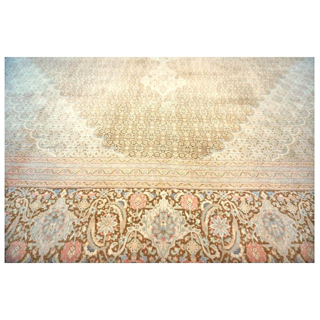 Antique Persian Tabriz Wool 10x14 Tan, & Brown Handmade Area Rug #9901536 For Sale In Houston - Image 6 of 8