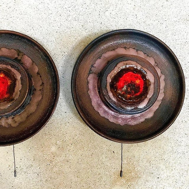Large Scandinavian Ceramic Wall Lights, 1960s, Set of 2 For Sale - Image 11 of 18