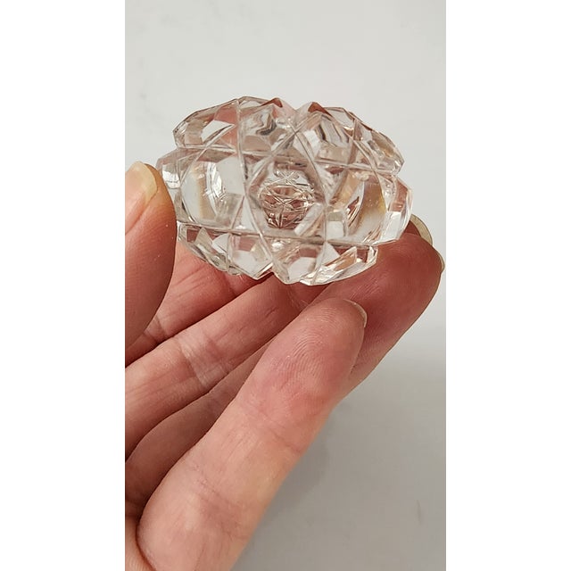 Glass Mid-20th Century Cut Crystal Starburst Paperweight For Sale - Image 7 of 9