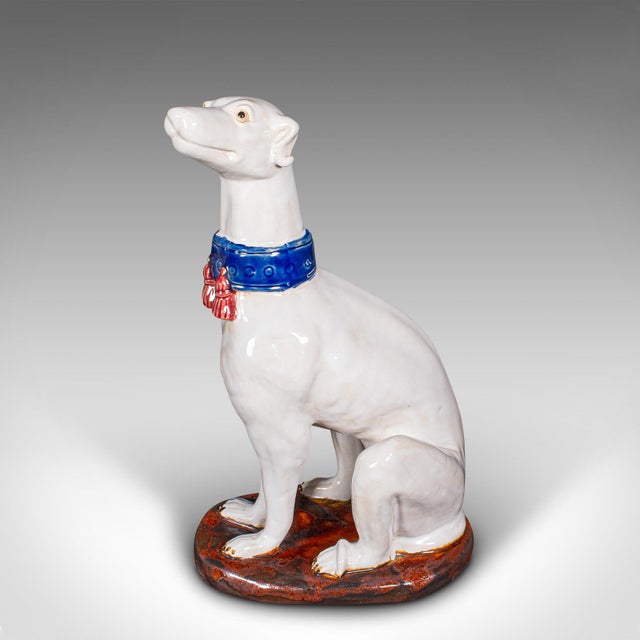 White Pair of Vintage Greyhound Figures, Italian, Dog Statue, Bookends, Mid Century For Sale - Image 8 of 12