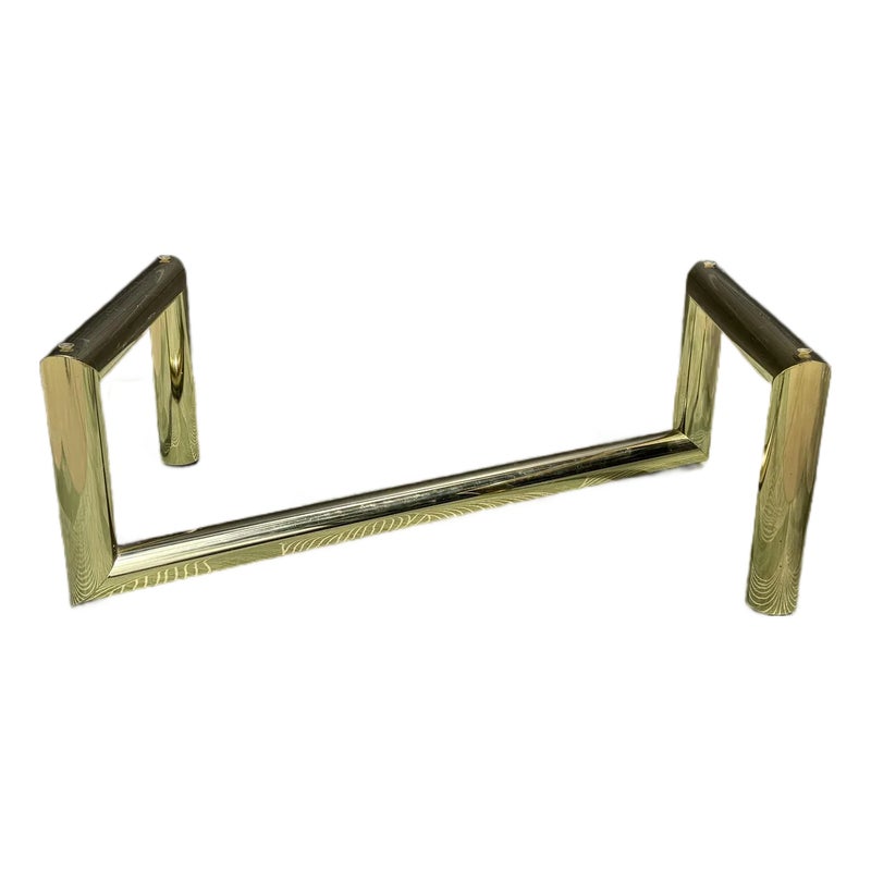 1970s Karl Springer Style Brass Tubular Z Coffee Table Base