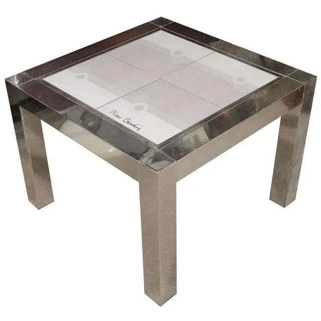 Chrome Pierre Cardin Ceramic Top Table For Sale - Image 8 of 8