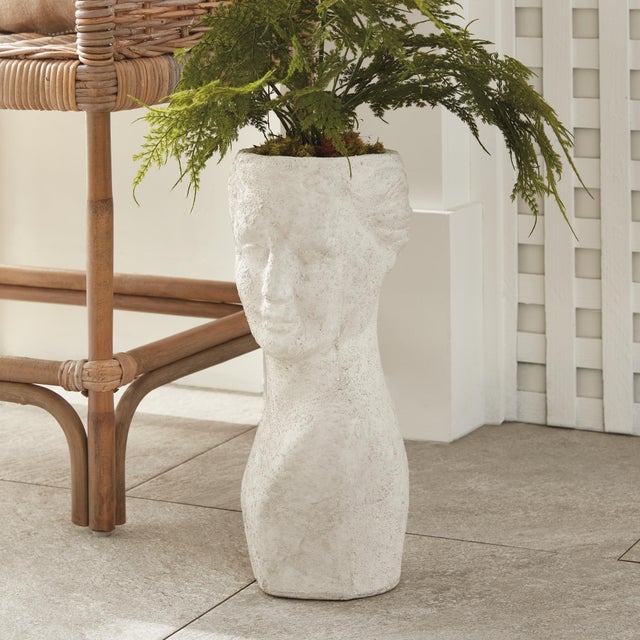 Weathered Garden Female Bust Planter For Sale - Image 11 of 12