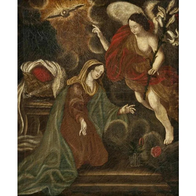 Italian School Artist, Announcement, Oil on Canvas, 17th Century, Framed For Sale - Image 5 of 7