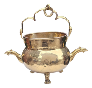 Antique Brass Flowerpot, 1890s