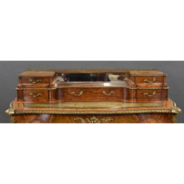 Gold Victorian Burr Walnut Writing Table, 1860s For Sale - Image 8 of 17