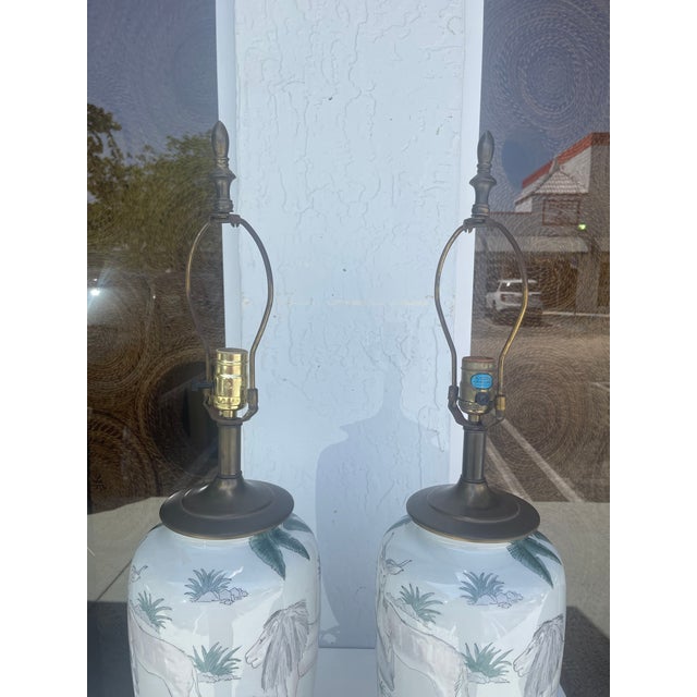 Zoo Animals Porcelain Lamps a Pair. Chairish