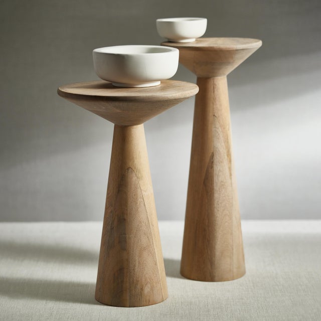 Mid-Century Modern Brescia Mango Wood Accent Table, Short- 18" For Sale - Image 3 of 5