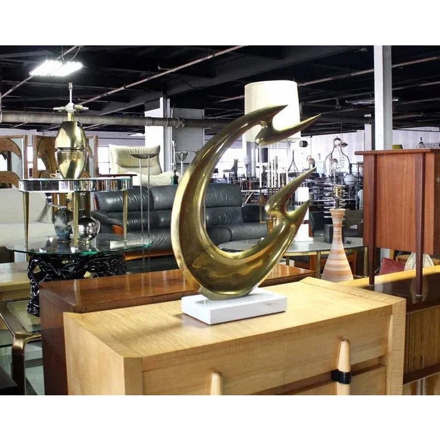 Very nice Mid-Century Modern large polished brass or bronze abstract sculpture. Measures: 28" high.