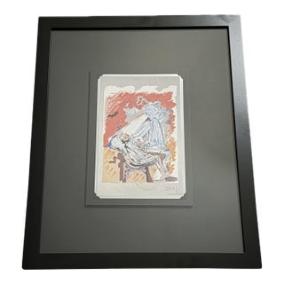 Salvador Dalí – "The Dentist" (El Dentista) Rare 1970 .925 Sterling Silver Plated Serigraph | From the Professions of Man Suite Custom Gallery Framed For Sale