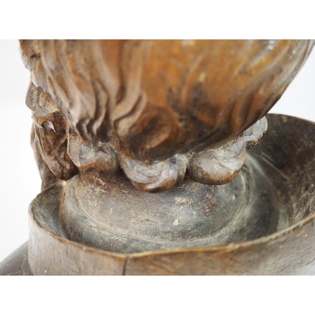 Antique Expressive Woodcarving, Bust Depicting a Monk or Male Saint, Ca. 1800 For Sale - Image 10 of 18
