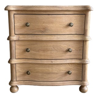 European Oak Night Stand With 3 Drawers For Sale