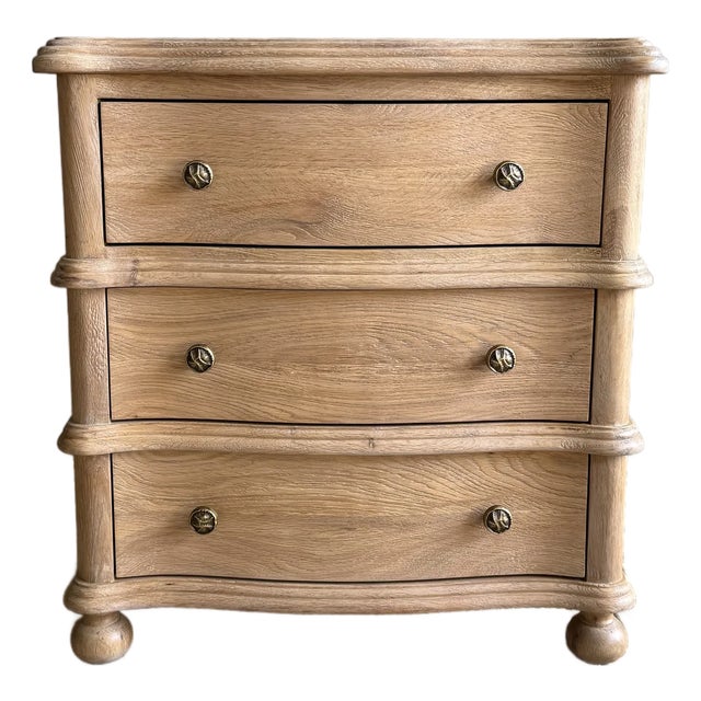 European Oak Night Stand With 3 Drawers For Sale