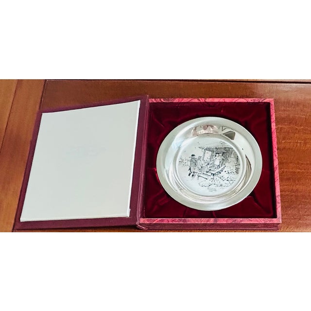 1975 "Home for Christmas" Plate by Norman Rockwell "Sterling Silver" Franklin Mint For Sale - Image 4 of 9