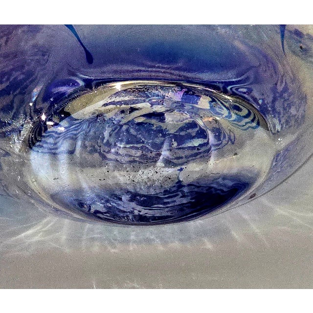 Pulled Feather Glass Perfume Bottle With Iridescent Finish For Sale - Image 9 of 9