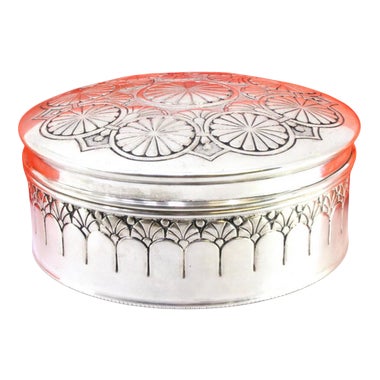 Silver Box with Concentric Circles For Sale