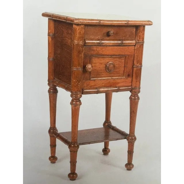 Late 19th C French Aesthetic Faux Bamboo Carved Pine Side Table For Sale - Image 11 of 12
