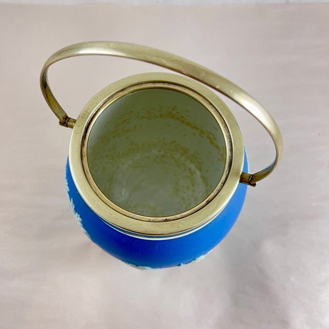Royal Blue Wedgwood Royal Blue Jasperware Biscuit Barrel For Sale - Image 8 of 12