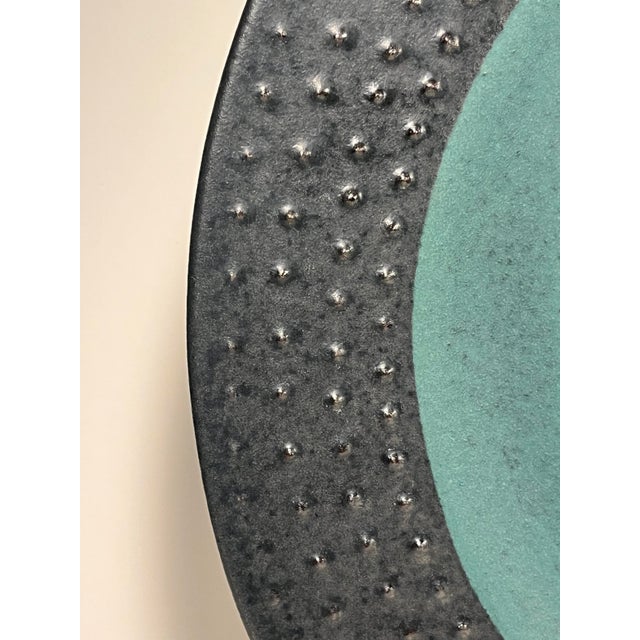 1980s Vintage Masuo Ojima Ceramic Platter Green Black Glass Studio Pottery For Sale - Image 5 of 10