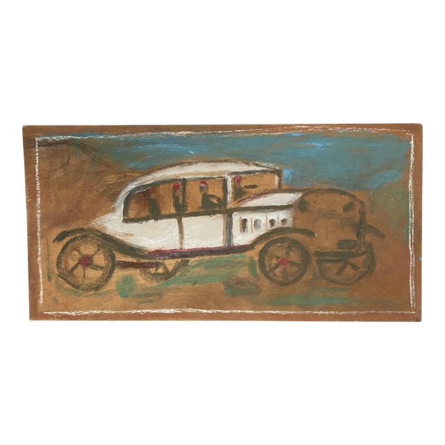1980s " Car" Folk Art Painting by Jimmy Lee Sudduth For Sale