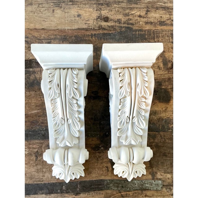 Vintage Cast Resin Baroque Brackets - A Pair For Sale - Image 10 of 12