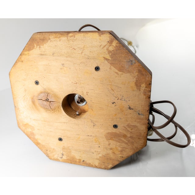 Mid-Century Modern Wood Spiral Table Lamp For Sale - Image 9 of 9