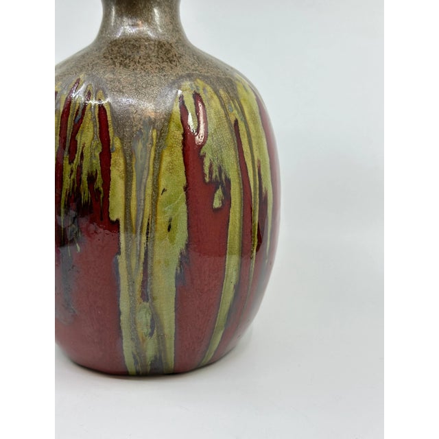 Mid-Century Modern Mid Century Glasser Pottery on Deep Red Glaze Vase For Sale - Image 3 of 9
