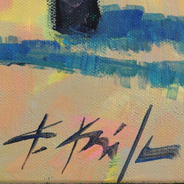 Sunset Vw Van - Original California Beach Acrylic Painting on Canvas by Kathleen Keifer For Sale - Image 9 of 9