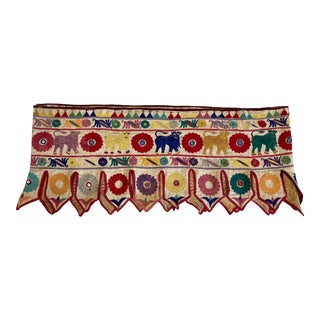 Early 20th Century Antique Rajasthani Embroidered Valence For Sale