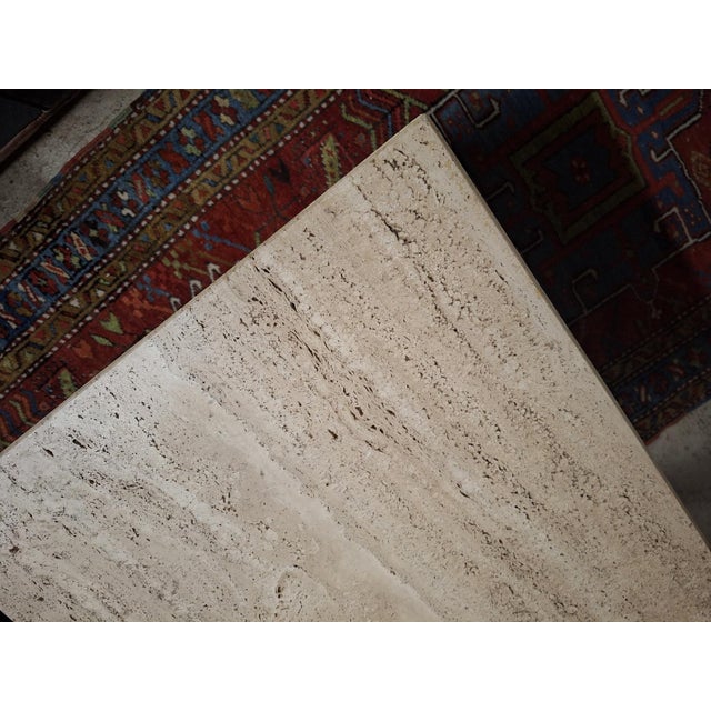 Stone Italian Veined Travertine Coffee Table For Sale - Image 7 of 13
