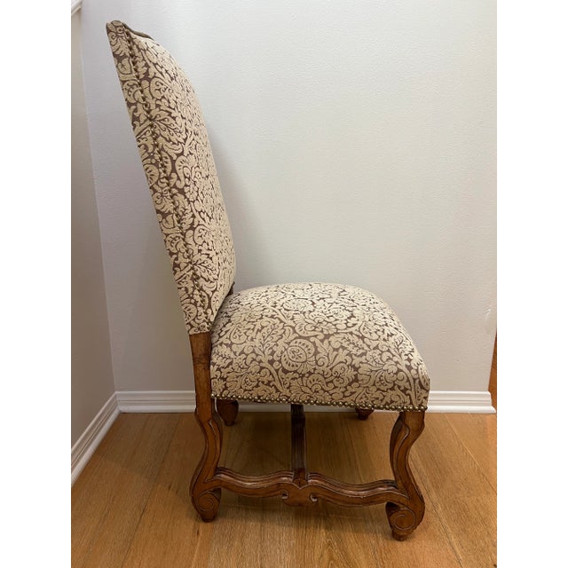 Animal Skin Dining Chairs, Kreiss Rousseau Upholstered With Suede Backs- Set of 4 For Sale - Image 7 of 9