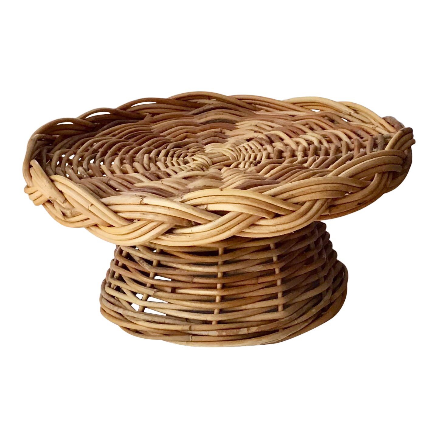 Wicker Pedestal Wicker Cake Stand Chairish