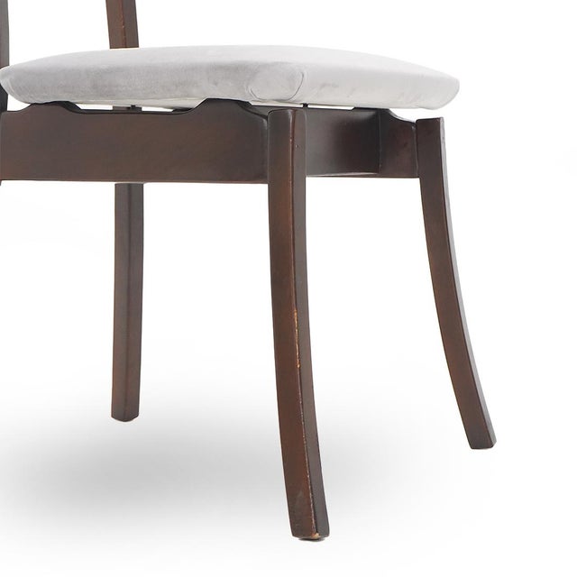 Brown Gray Velvet Chairs by Angelo Mangiarotti for La Sorgente Del Mobile, 1970s, Set of 6 For Sale - Image 8 of 13