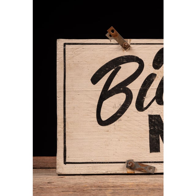 Paint Vintage “Bicycles New & Used” Double-Sided Hand-Painted Shop Sign For Sale - Image 7 of 9