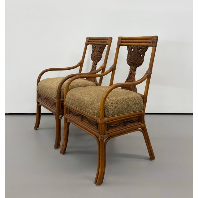Vintage Rattan Wheat Back Bentwood Chairs For Sale - Image 4 of 7