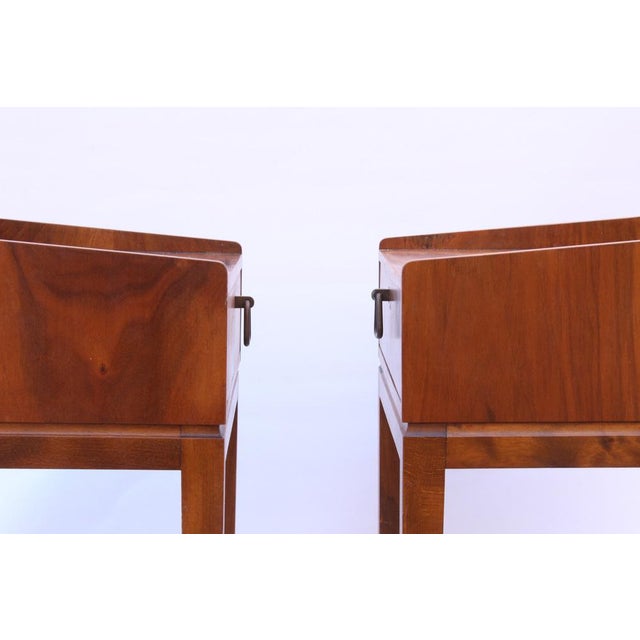 Vintage Bedside Tables in Walnut and Beech, 1950s, Set of 2 For Sale - Image 11 of 18