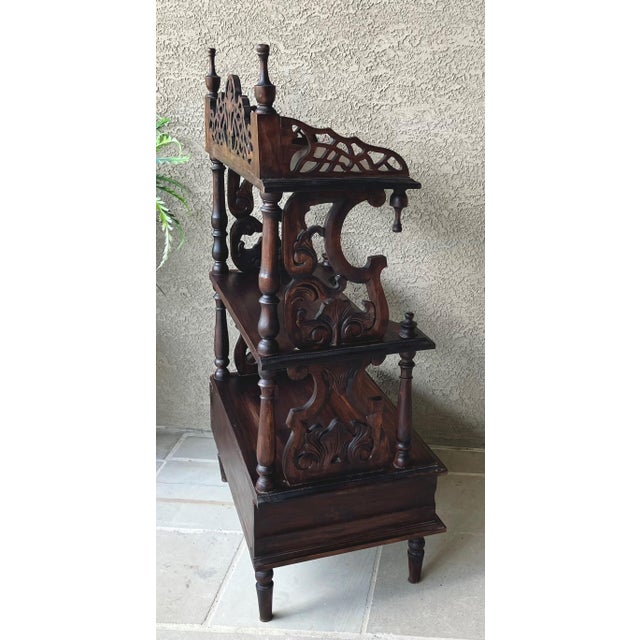 Early 20th-Century Victorian Gothic Revival-Style Fretwork Étagère With Drawer For Sale - Image 17 of 18