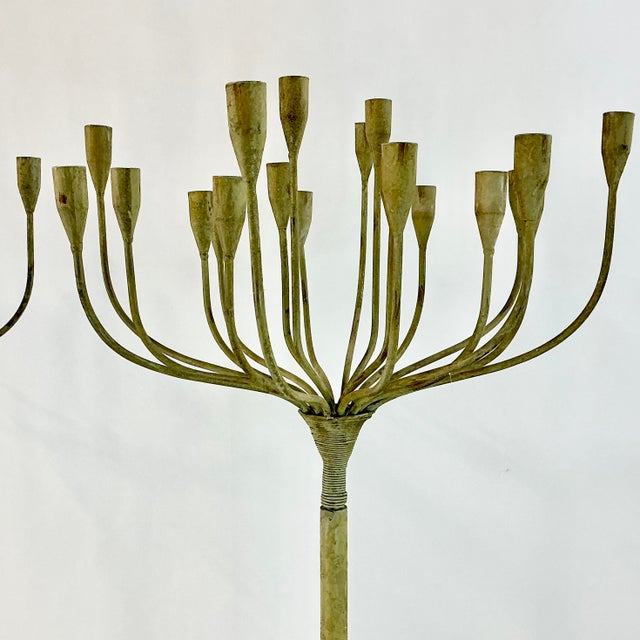 Late 1800s Antique French Art Nouveau Monumental Candelabras, Floor Candle Stands- A Pair. For Sale - Image 4 of 12