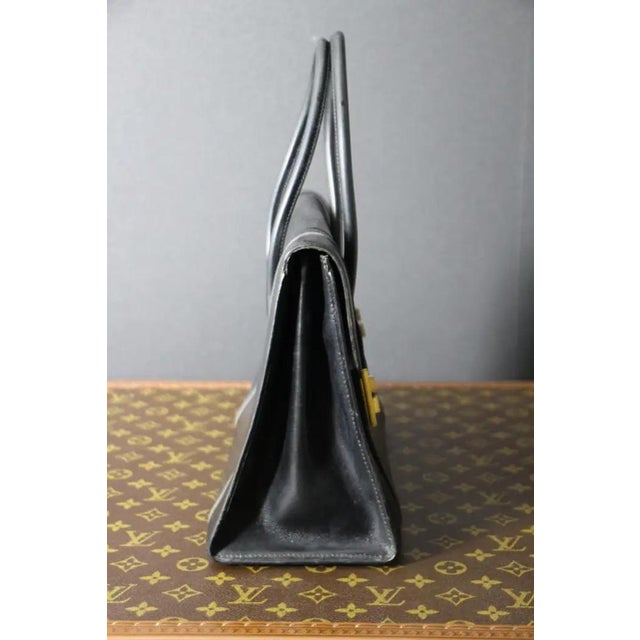 Black Black Leather Hermes Drag Bag by Hermès for Hermès, Unkns For Sale - Image 8 of 18