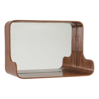 Mid-Century Modern Wall Mirror with Shelf, 1960s For Sale