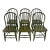 Late 19th C. Antique Americana Farmhouse Boho Chic Chippy Paint Windsor Pine Dining Chairs - Set of 6. For Sale