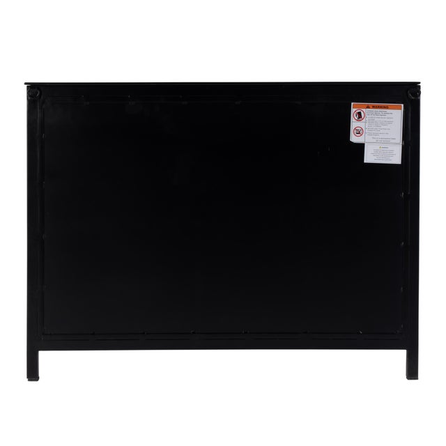 2020s Worthington 35.5 in. W Iron and Glass Accent Storage Chest with 1 Interior Shelf, Industrial Chic For Sale - Image 5 of 7