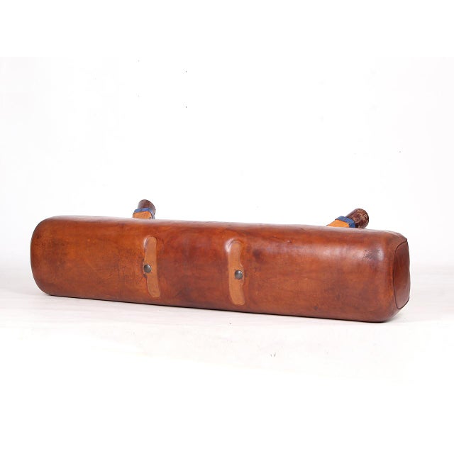 Pommel Horse Leather Bench with Handles, 1930s For Sale - Image 10 of 10